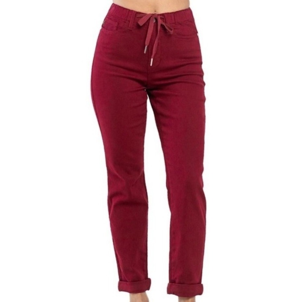 JUDY BLUE Scarlet High Waist Double Cuff Jogger 13/31 Garment Dyed
